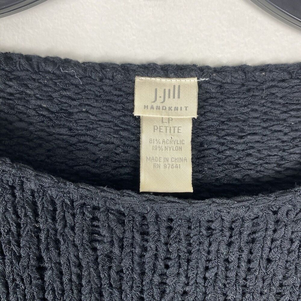 J Jill Handknit Sweater Womens size Large P Black Modern Classic Comfort Relaxed - Picture 6 of 6